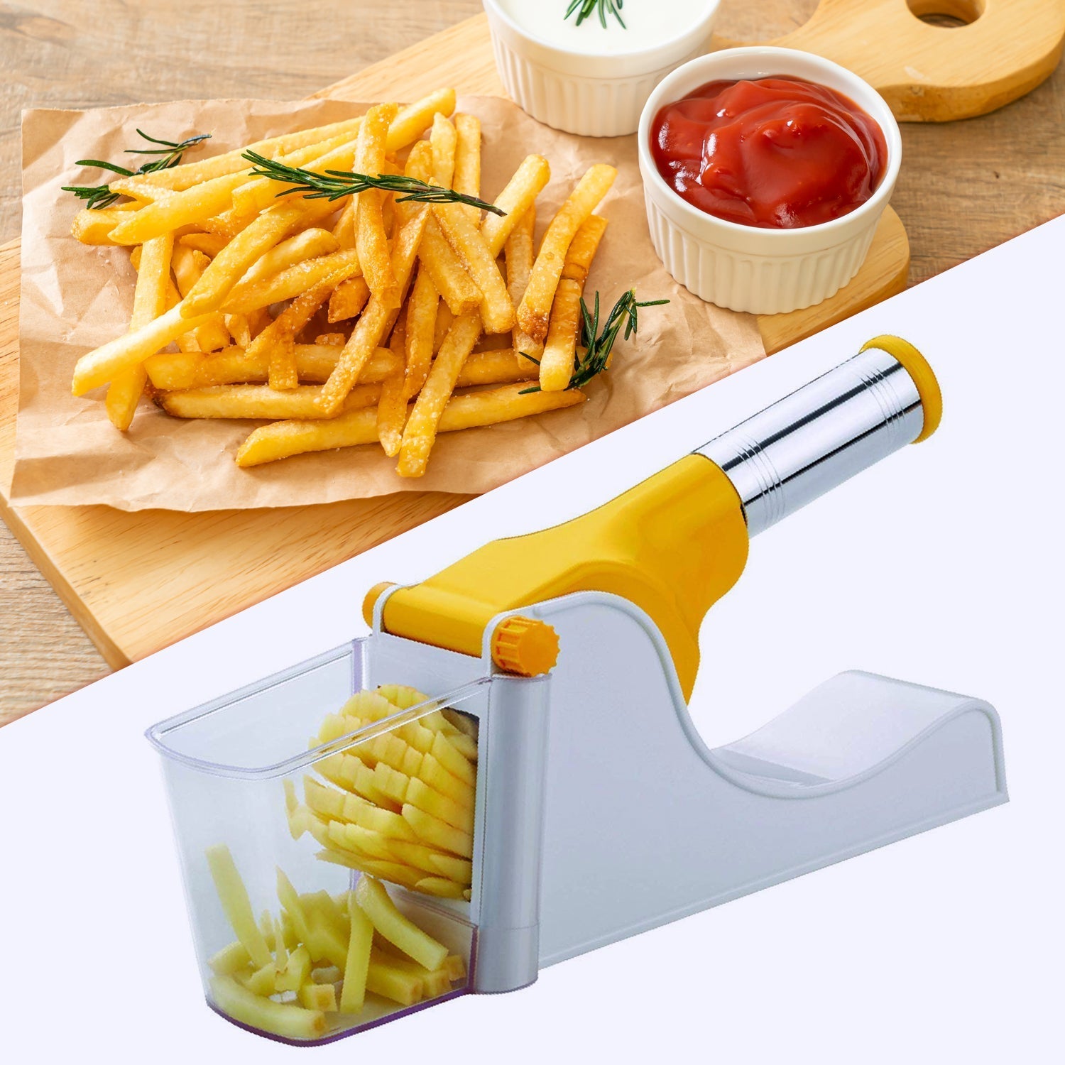 0114L French Fry Chipser / Chips Slicer / Potato Chipser /Chips Maker Machine/Potato Slicer with Container 