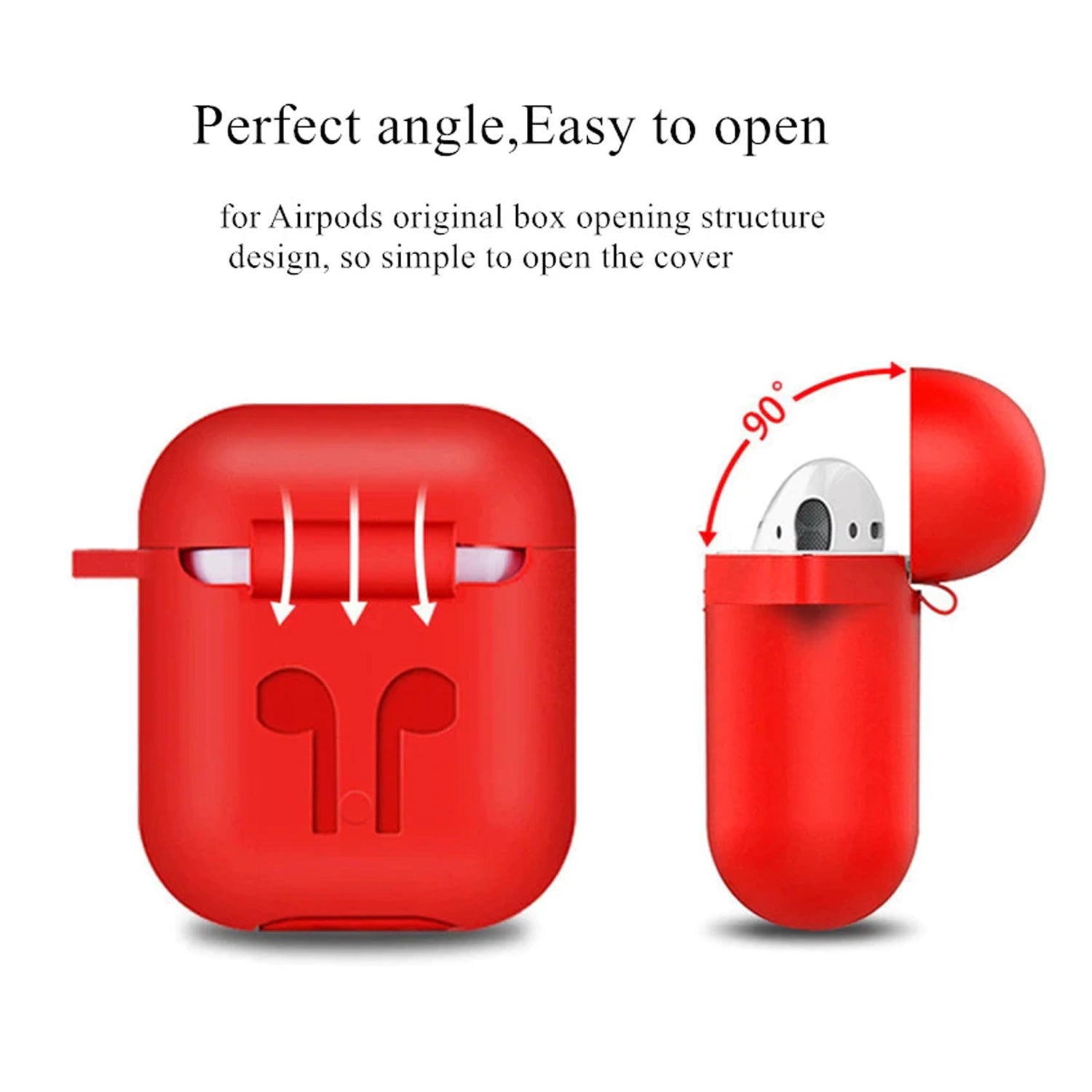 6473 Silicone Shockproof Protection Wireless Headphones Carrying Box Cover with Metal Keychain 