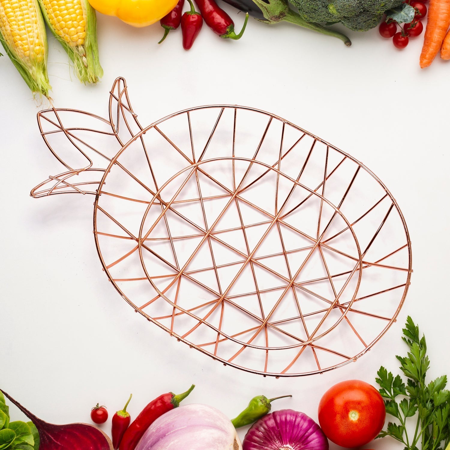 5137 Decorative and Functional Metal Fruit Basket For Kitchen Use 