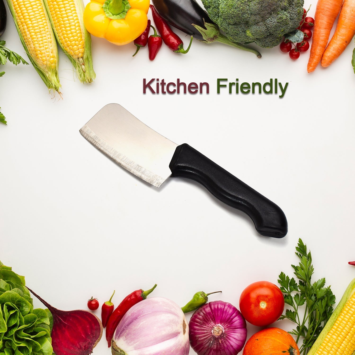 2666 Small Stainless Steel knife and Kitchen Knife with Black Grip Handle. 