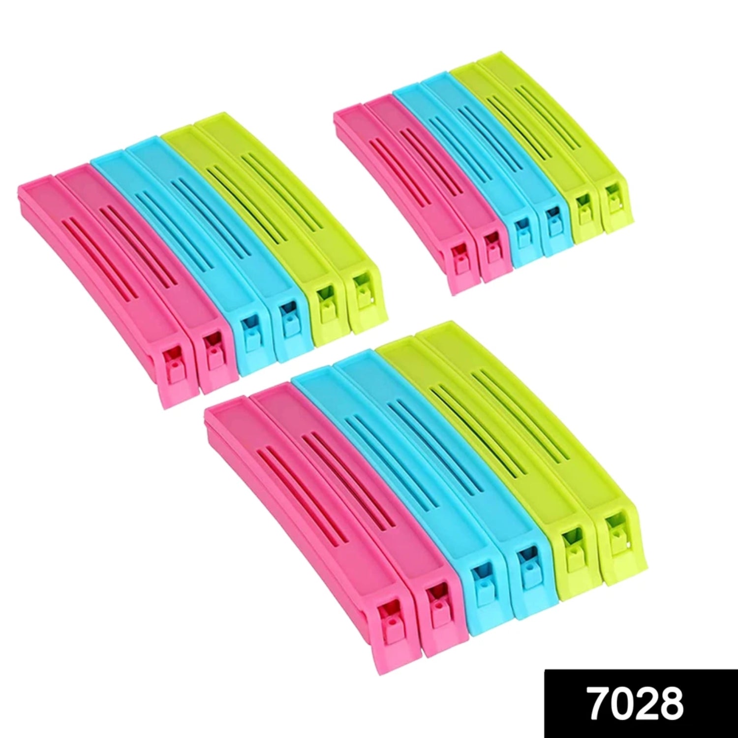 7028 Multipurpose Food Snack Plastic Bag Clip Sealer (Multicolor) -18pc 