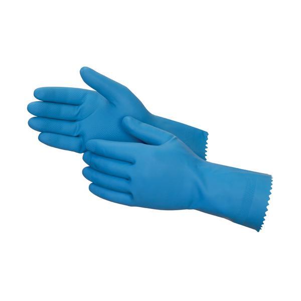 0656 - Cut Glove Reusable Rubber Hand Gloves (Blue) - 1 pc 