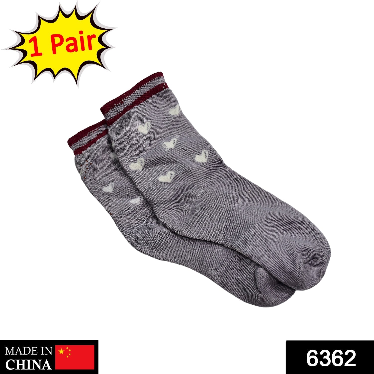 6362 1PAIR SOCKS PRINTED TRENDY MULTIPLE DESIGNER SOCKS 