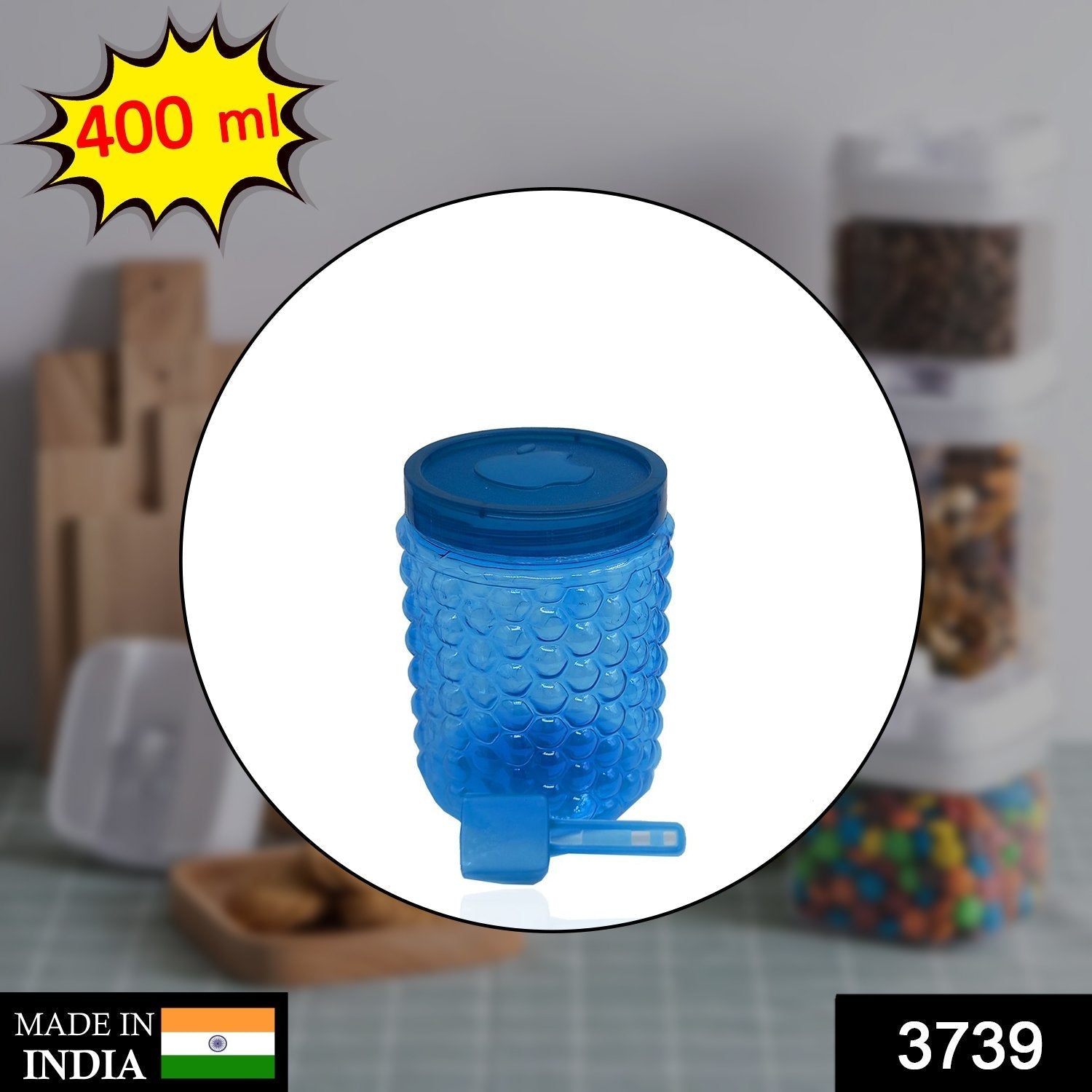 3739 Bubble Transparent Plastic Storage Jar 400ml (1Pc Only) 