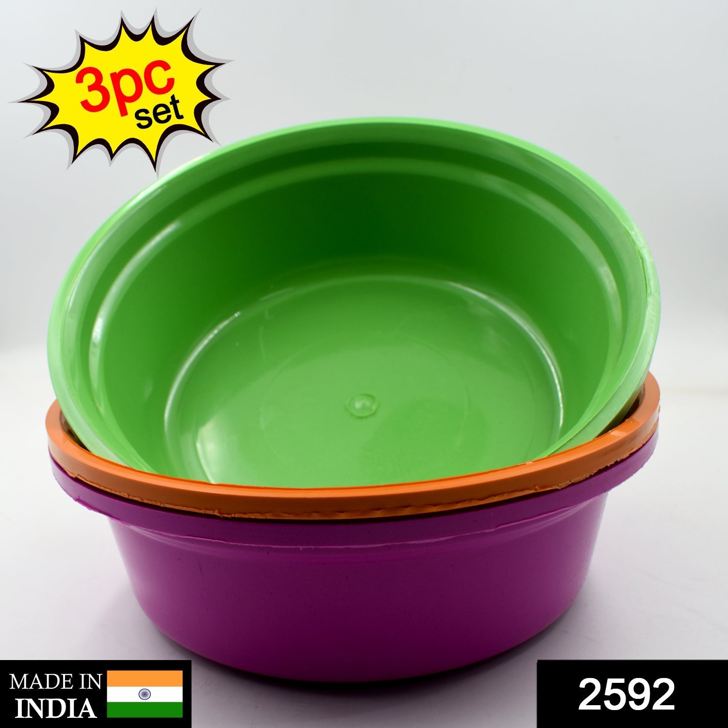 2592 Round Plastic Basin And Plastic Mixing Bowl Set. 