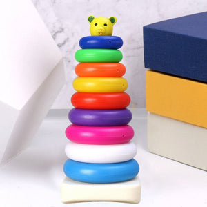 8015 Plastic Baby Kids Teddy Stacking Ring Jumbo Stack Up Educational Toy 9pc 