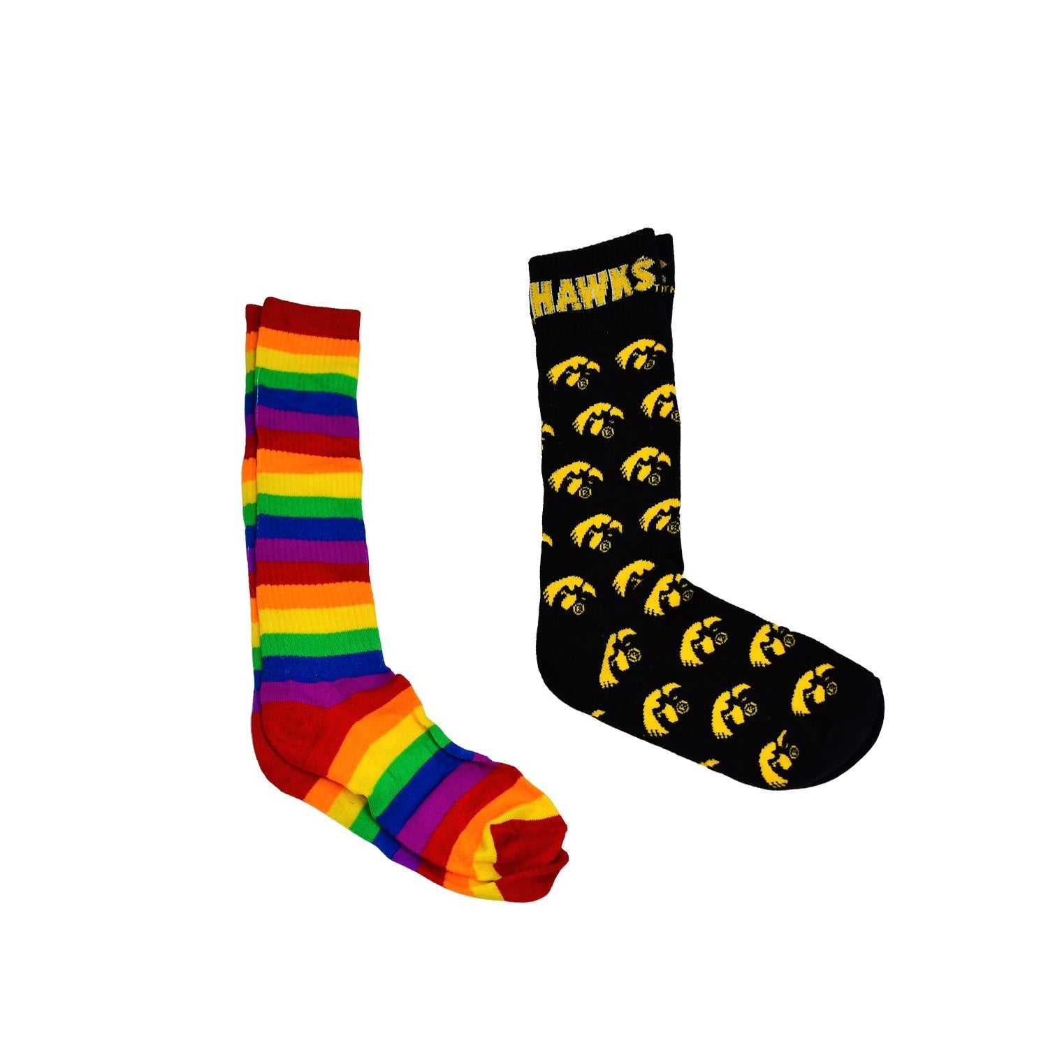 6355 1PAIR LONG PRINTED SOCKS MULTIPLE DESIGN SOCKS. 