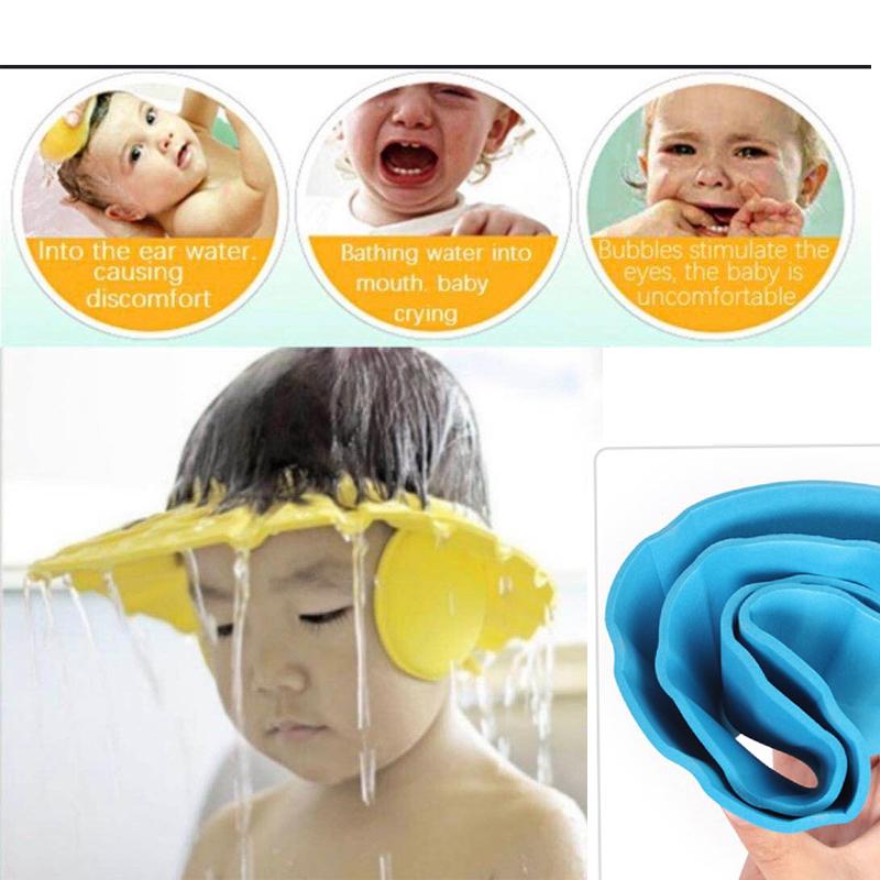 0378 Adjustable Safe Soft Baby Shower cap Save Karo