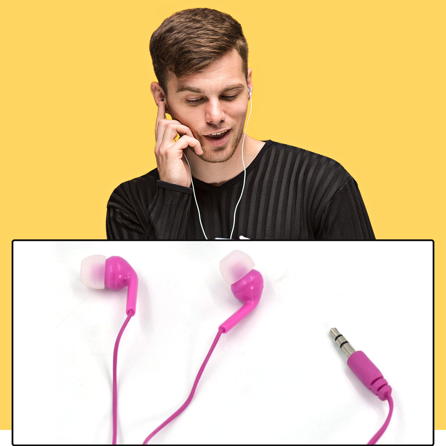 7273 Phone Earphones with Microphone with Case 