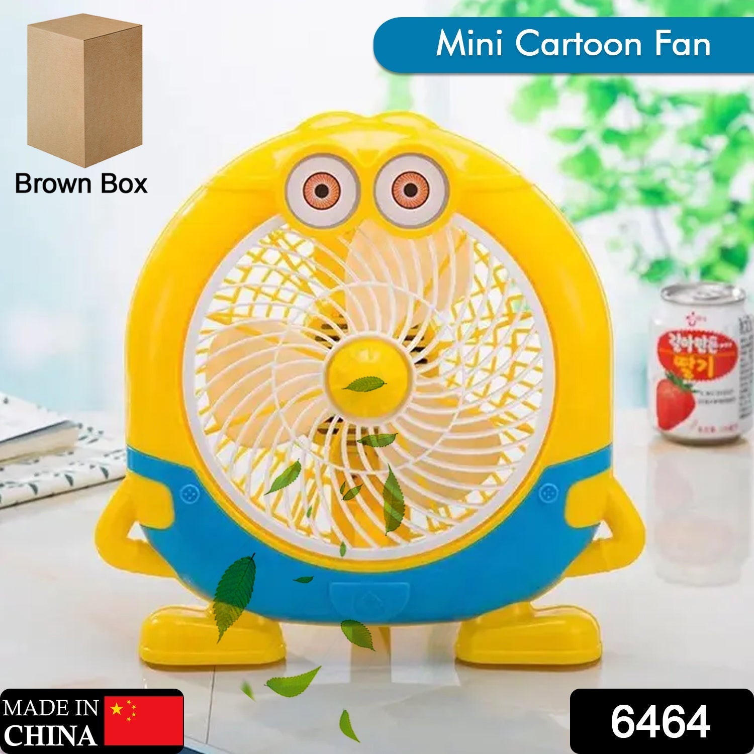 6464 plastic cute mini  cartoon electric usb fan desk fan for children 