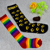 6355 1PAIR LONG PRINTED SOCKS MULTIPLE DESIGN SOCKS. 