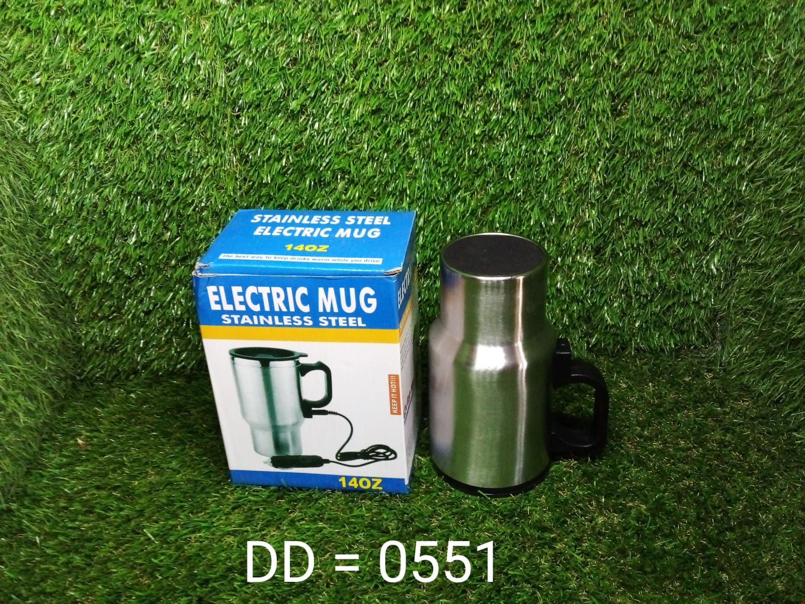 551 -12V Car Charging Electric Kettle Mug (Silver) 