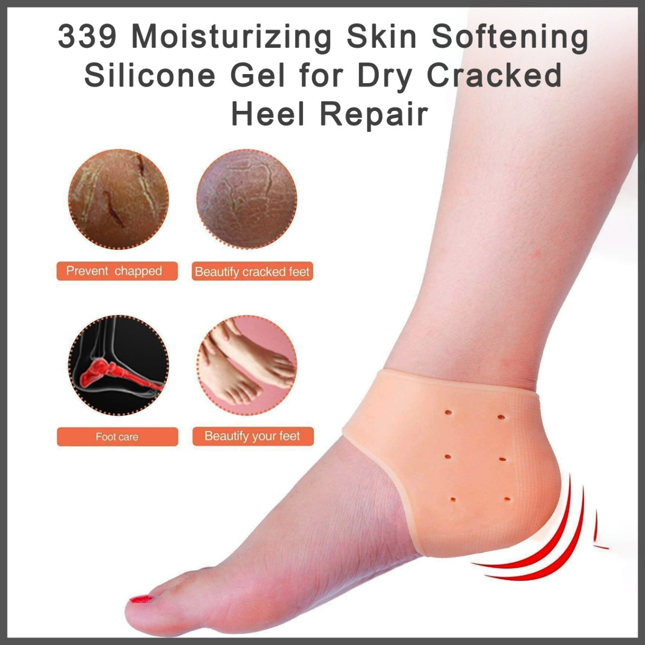 339 Moisturizing Skin Softening Silicone Gel for Dry Cracked Heel Repair (Multicolour) Save Karo