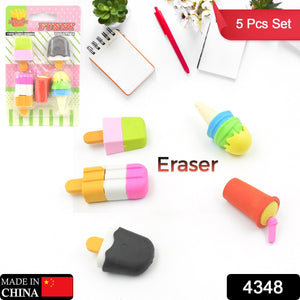 Stationary Kit Fancy & Stylish Colorful Erasers, Mini Eraser Creative Cute Novelty Eraser for Children Different Designs Eraser Set for Return Gift, Birthday Party, School Prize, Football & Icecream Set Eraser (9 pc & 5 Pc Set)